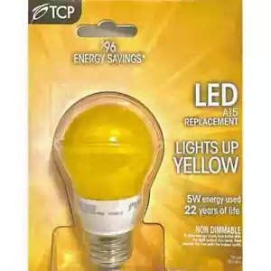 TCP 40-Watt A15 Yellow Long-Life LED Bug Light Bulb, Non-Dimmable - Picture 1 of 1