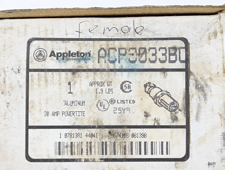 Appleton ACP3033BC Clamping Electrical Plug