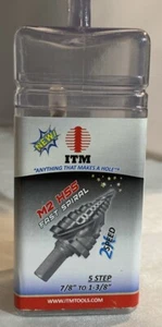 ITM M2 HSS Fast Spiral Step7/8" bis 1 3/8" 5 Lochgrößen 5 Stufen Bohrer BRANDNEU - Bild 1 von 6