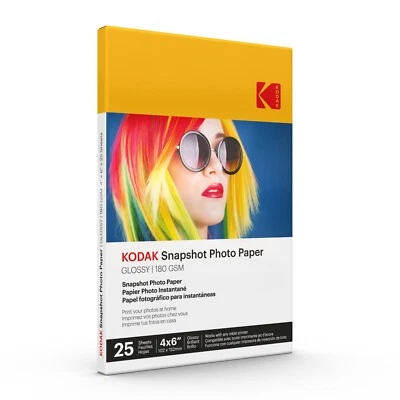PHOTO PAPER KODAK Photo Paper Gloss 4 X 6 SNAPSHOT 25 count, 48lb. 180 g/m 2 - Image 1 of 4
