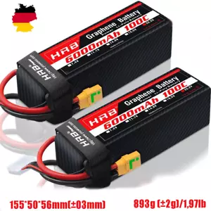 2x Graphene HRB 6s 22.2V 6000mAh XT90S Lipo Battery for RC Helicopter Airplane - Bild 1 von 6