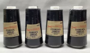 Priced Sew Right Overlock Sewing Thread Black Lot Of 4 3000 Yards Each - Picture 1 of 3