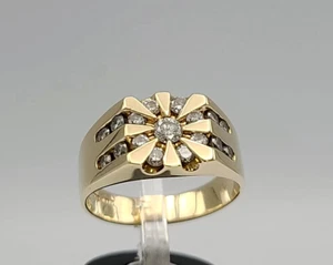 3.00CT Round Lab-Created Diamond Men's Engagement Ring in 14K Yellow Gold Finish - Picture 1 of 4