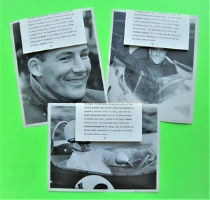 Lot/3 ca 1962 STIRLING MOSS F-1 MOTORSPORT PRESSEFOTOGRAFIEN mit SLIPS Original - Bild 1 von 9