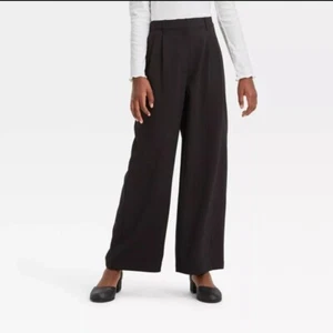 🐻 New Girls' Pleated Wide Leg Dressy Trousers - Art Class Color Black Size S - Picture 1 of 3