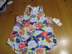 New W/Tags Marika Women's Racerback Loose Fit Athletic Tank,Floral,Size Med - Picture 1 of 7