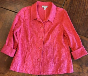 Appleseed' Petite Jacket Blazer Paisley Pink Size 12P Career  - Picture 1 of 7