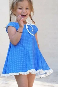 Omi Jo Well Dressed Wolf House Tunic Style in French Blue Dot Size 8 years PLAY - Picture 1 of 8