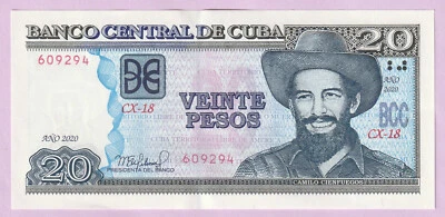 20 Pesos CARAÏBES 2020, aUNC, Camilo Cienfuegos, Agriculture, Récolte de bananes - Photo 1/2