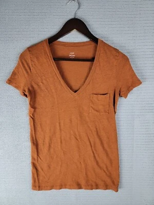 J. Crew top T-shirt linen pocket size small casual short-sleeve - Image 1 of 4