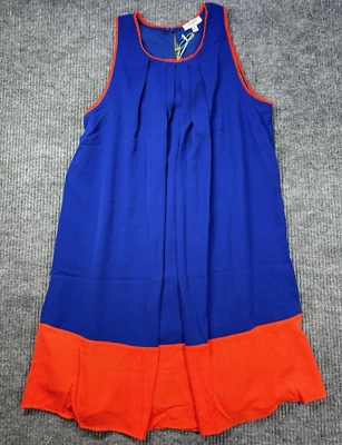 Vestido Umgee Mujer Pequeño Azul Naranja Sin Mangas Midi Crochet Ribete Forrado De Gran Tamaño Foto 1 de 4