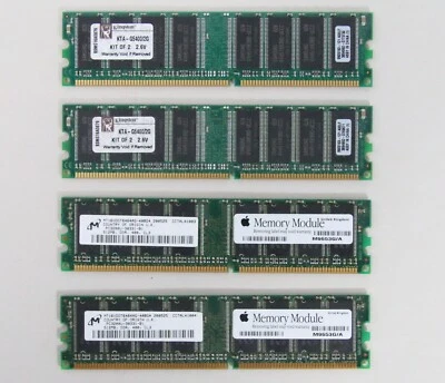 Lot of 4 Memory RAM From Apple G5 Memory Module M9653G/A Kingston KTA-G5400/2G - Image 1 of 4