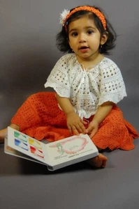 HANDMADE CROCHET ORGANIC COTTON BABY & GIRLS DRESS RED  PURPLE 1T 2T 3T 4T 5T - Picture 1 of 17