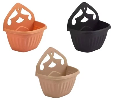 WHITEFURZE Athens Wall Hanging Planter Garden Flower Pots Sturdy Plastic Hanging Basket
