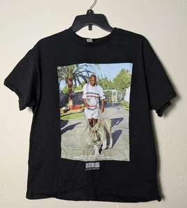 FP Black Cotton Mike Tyson Walking A White Tiger T Shirt Large Short Sleeves - Picture 1 of 4