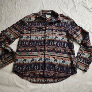 Lucky Brand Southwestern Navajo Print Chamois Flannel Button Shirt Mens Large  - Picture 1 of 9