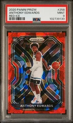 2020-21 Panini Prizm Red Ice #258 Anthony Edwards: Minnesota Timberwolves PSA 9 - Image 1 of 2