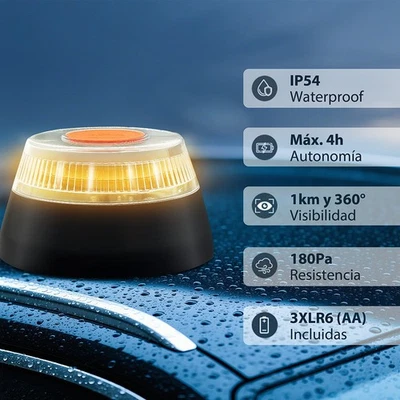 Luz Emergencia V16 Geolocalizada DGT, SIM Gratis hasta 2038, Magnética, IP54 - Imagen 1 de 4