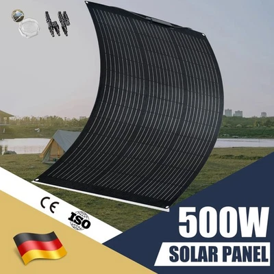 500W ETFE Flexible Solar Panel 12V Mono Caravan Camping Power Charging Battery - image 1 of 4