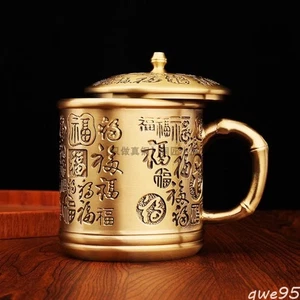 12cm Pure Copper Tea Cup Mug Bamboo Joint Baifu Cup Teacup Tea Water Cup - Picture 1 of 4