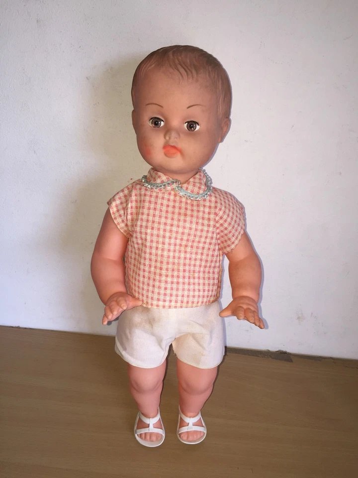 BAMBOLA 38 cm forse in Celluloide con Occhi Mobili Vintage anni 60-70 - Immagine 1 di 4