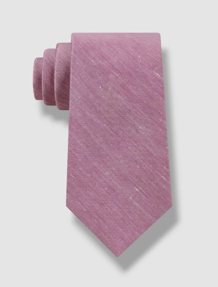 Calvin Klein Men's Pink Silk/Linen Solid Tie 58 x 3 - Image 1 of 1
