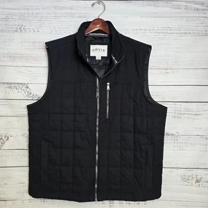 Orvis Quilted Puffer Vest Full Zip Mens Large Black Pockets Logo Outdoor - Picture 1 of 11