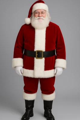 Red Santa Coat with White Fur | Christmas Costume for Men | Velvet Santa Coat - Image 1 of 4