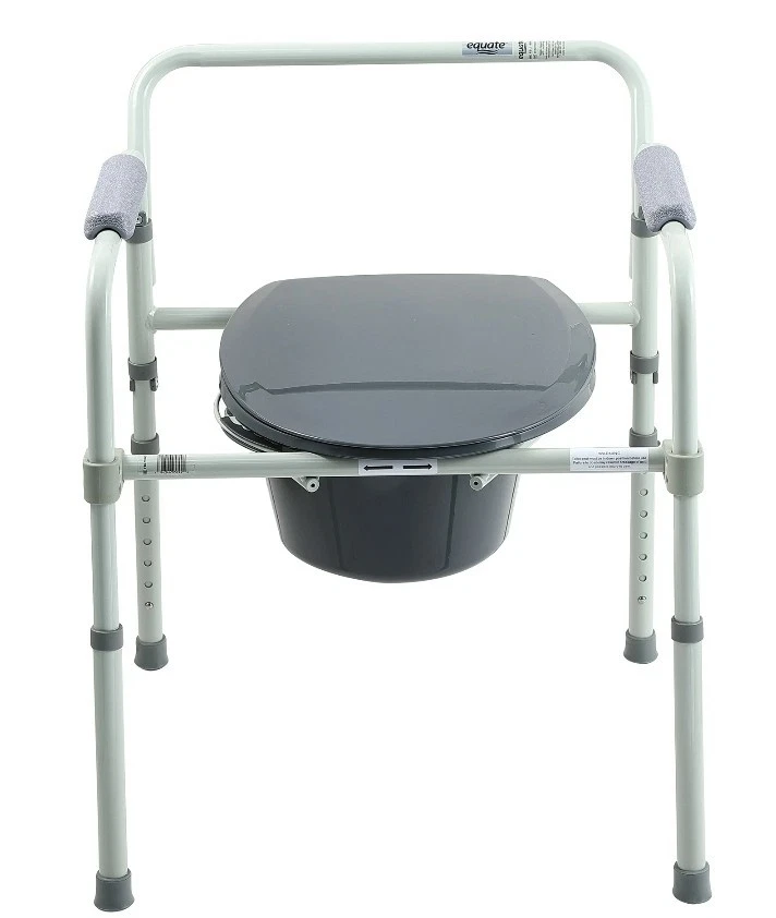 Equate FBL710007 Steel Foldable 3-in-1 Bedside Toilet Commode 400lb Capacity  W2 - Image 1 of 4