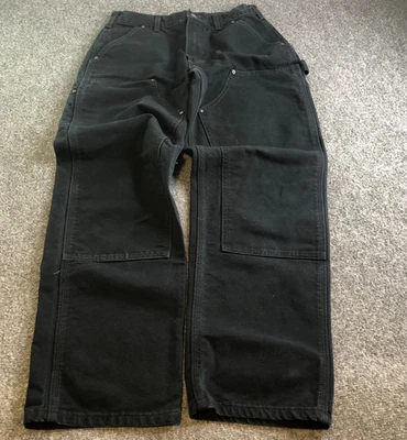 Carhartt Jeans Mens 30x30 Black Double Knee Carpenter Cotton Original Fit - Image 1 of 4