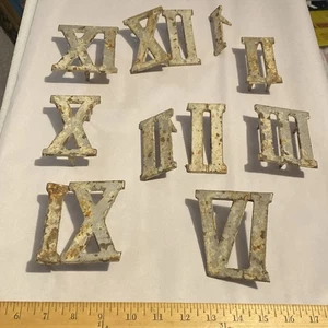 ANTIGUO NÚMERO ROMANO RELOJ NÚMEROS DE CARA LOTE HIERRO FUNDIDO ARQUITECTURA SALVAMENTO - Imagen 1 de 18