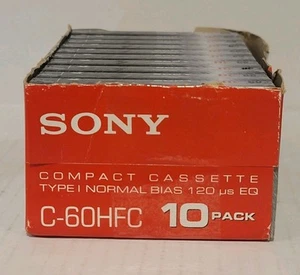 Sony 10 Pack HF High Fidelity 60 Minute Audio Cassette Normal Bias Blank Tapes - Picture 1 of 11