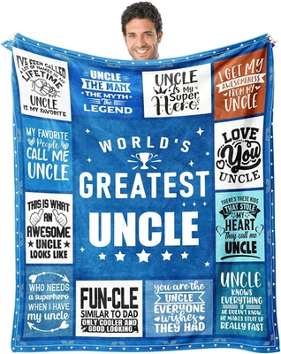 Regalos de Navidad para Tío, Tío Manta Tíos Regalos de Sobrinos - 50" X 60" W Foto 1 de 4