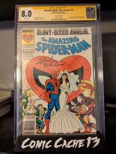 Amazing Spider-Man Annual # 21 CGC Graded 8.0 Signed David Michelinie Newsstand  - Picture 1 of 3