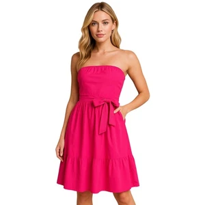 Vestido Barbiecore The Limited Hot Rosa Sin Tirantes Ajuste y Acampanado - Para Mujer’s 10 - Imagen 1 de 5