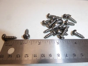 #12 x 5/8" Rnd Hd Steel Slotted Tapping Sheet Metal Screw VINTAGE USA NEW Qty 20 - Picture 1 of 3