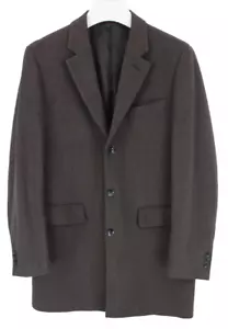 Abrigo CHEVIGNON para hombre GRANDE mezcla de lana muesca solapa con botones longitud media marrón - Imagen 1 de 12