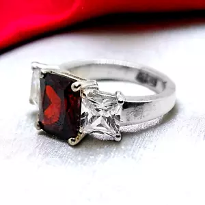 Natürlicher Rubin Edelstein Vintage Ring Handarbeit 925 Sterlingsilber indischer Schmuck - Bild 1 von 10