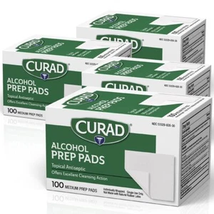 Almohadillas de preparación de alcohol CURAD (paquete de 4 cajas) 400 piezas de toallitas isopropílicas medianas - Imagen 1 de 5