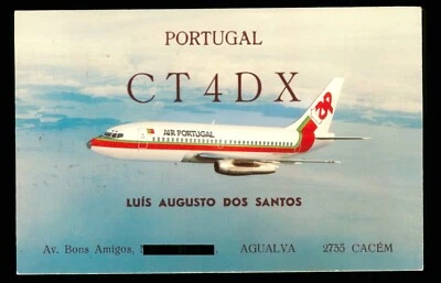 1 x QSL Card Radio Portugal CT4DX 1985 Boing 737 Air Portugal ≠ A251 - Image 1 of 2