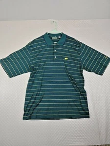 Masters Collection Golf Men’s Polo Shirt Cotton Green ylw strip Short Sleeve XL - Picture 1 of 5