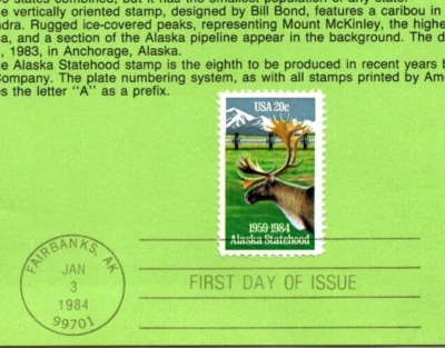USPS FDC First Day Cover Alaska Statehood $0.20 Stamp Scott #2066 - Image 1 of 2