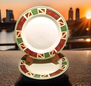 Tienshan Stoneware Prairie Dinner Plates 10.5/8"  Set of 2 - Picture 1 of 6