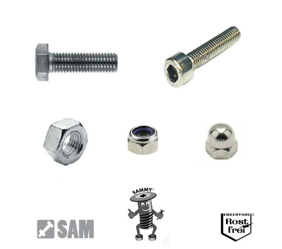 Edelstahlschraube Edelstahlmutter mit FEINGEWINDE Edelstahl A2 M8-M12 fine pitch - Bild 1 von 1