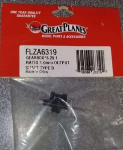 Great Planes Gearbox 6.25:1 Ratio 1.0mm Output Shaft Type D FLZA6319 New - Picture 1 of 1