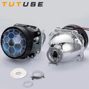 Mini 2.5" Honeycomb H1 Bi-Xenon HID Projector Lens For Headlight Retrofit DIY - Picture 1 of 7