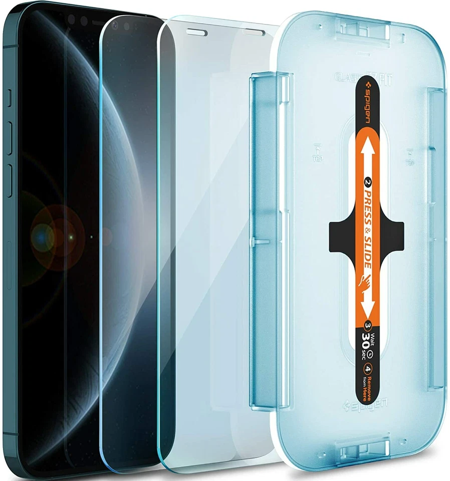 iPhone 12 Pro Max Pro Mini Spigen EZFIT Sensor Protection Screen Protector - Image 1 of 4