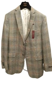 NWT Hickey Freeman Boys Blazer Sport Coat Size 18 Reg Wool Silk Plaid Jacket - Picture 1 of 7