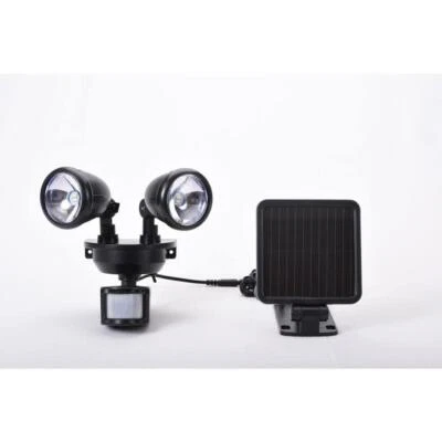 Solar Black Motion Sensing Dual Head Integrated LED Area Light - Image 1 of 4