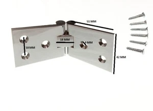 24 X Brass Counter Flap Hinge Chromed Brass 1 1/4 In X 4 In + Fixings - Picture 1 of 1